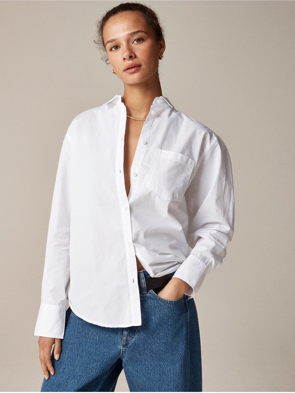 J Crew Top 2 Garçon Cotton Poplin White - Picture 10 of 10